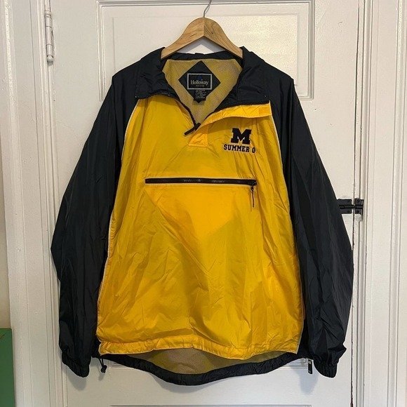 HOLLOWAY Yellow and Blue Pullover RACERS Jacket L - Picture 1 of 12